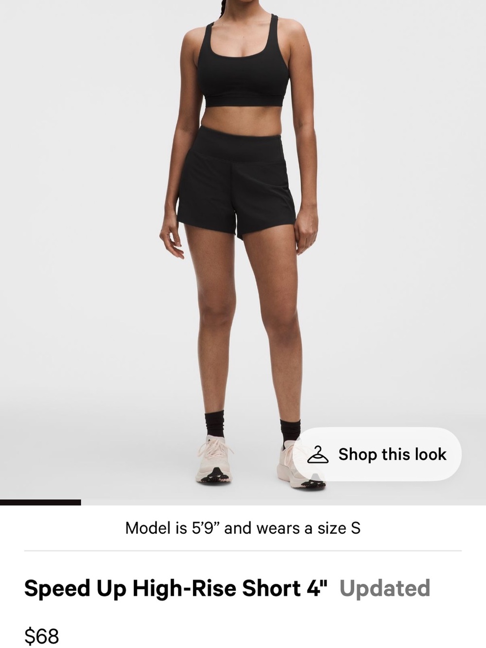 lululemon athletica Black High-Rise Speed Up Shorts 4 inch (updated)
